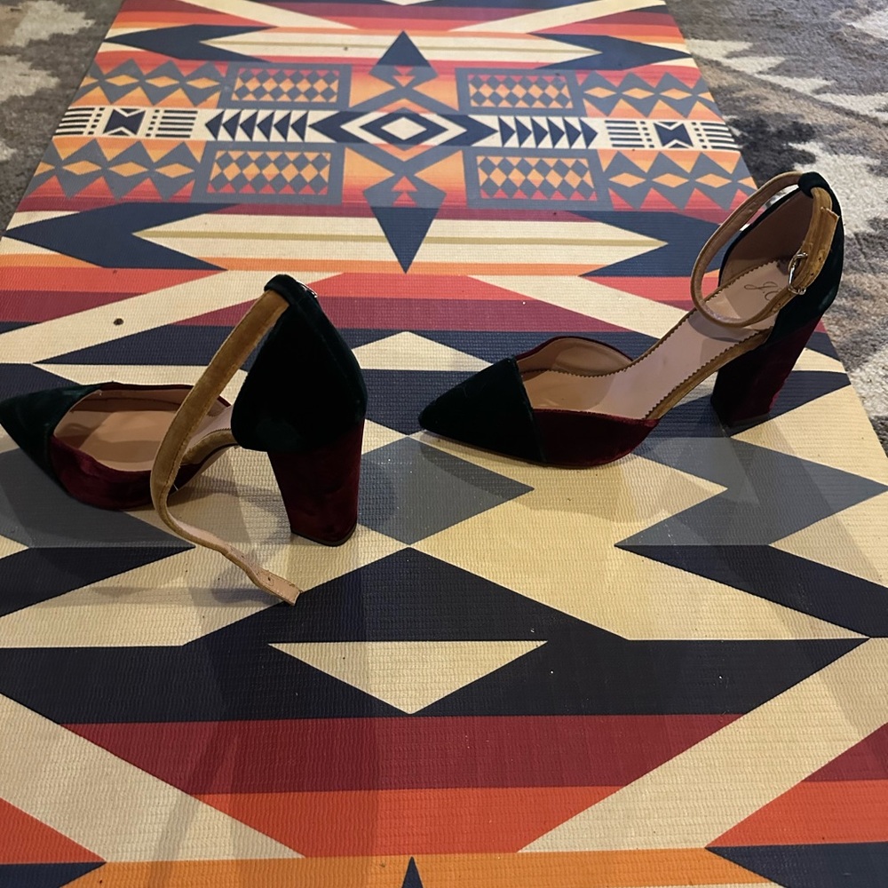 J crew velvet heels